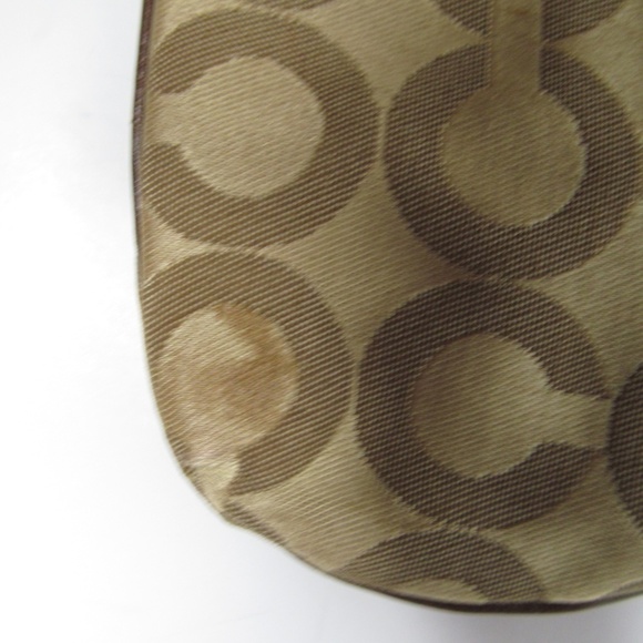 COACH Signature Logo Brown Wristlet Coin Purse - Picture 4 of 9